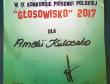 Nasza artystyczna dusza, Amelka Kulaszko, wyśpiewała wyróżnienie w IX Konkursie Piosenki Polskiej „Głosowisko”. Mało tego, „zmalowała” jeszcze I miejsce w międzynarodowym konkursie plastycznym „Moja rodzina - moja przeszłość...”. Gratulujemy talentów